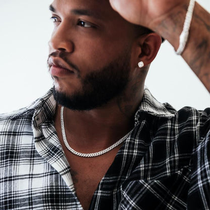 Chaîne Cuban Sertie Or 18K