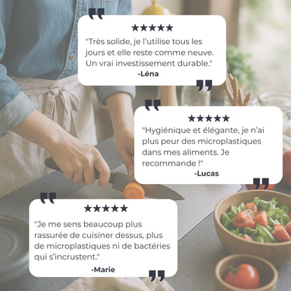 La planche à découper durable en inox