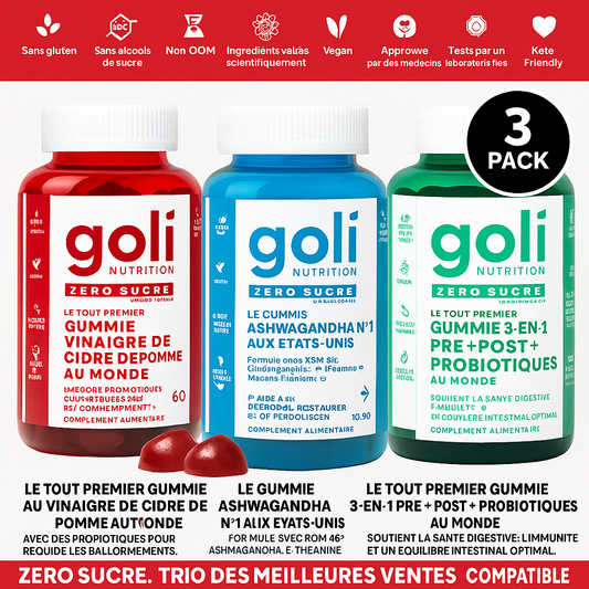 Trio Sans Sucre 3-en-1 : Prébiotique, Postbiotique et Probiotique