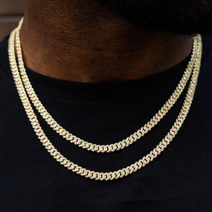 Chaîne Cuban Sertie Or 18K