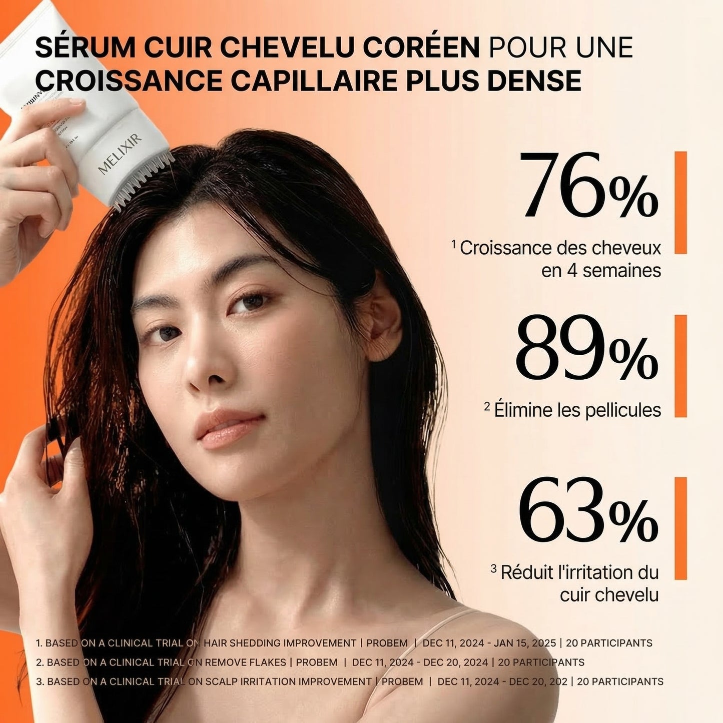 Sérum de Croissance Capillaire avec Brosse Intégrée